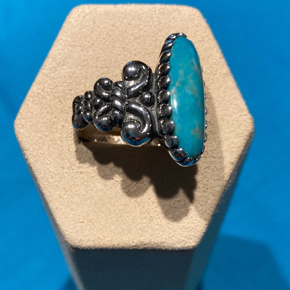 Carolyn Pollack Sleeping Beauty Turquoise Sterling Silver Ring
